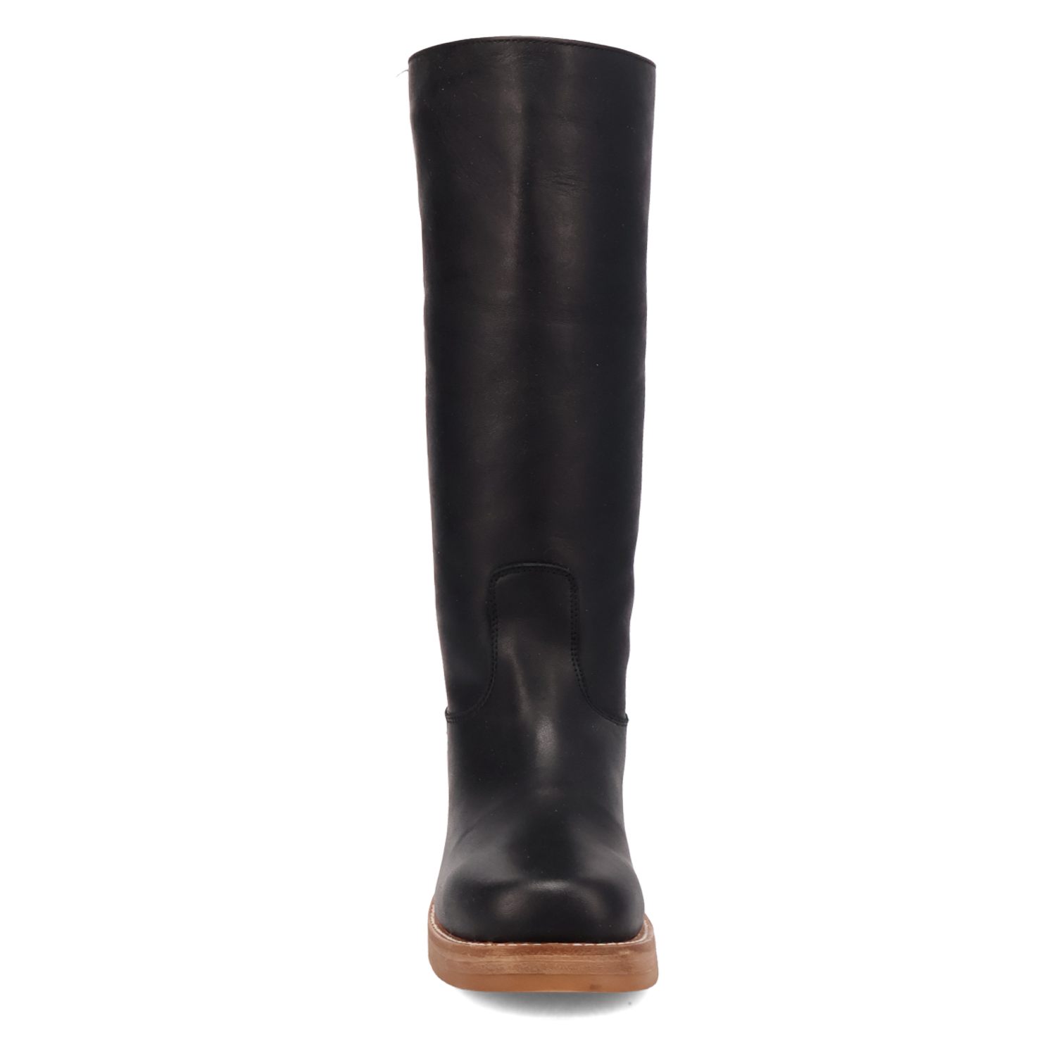 DI2287-BK_5 Black Leather Knee-High Boot