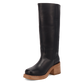Black knee-high boot DI2287-BK_8 with wooden block heel