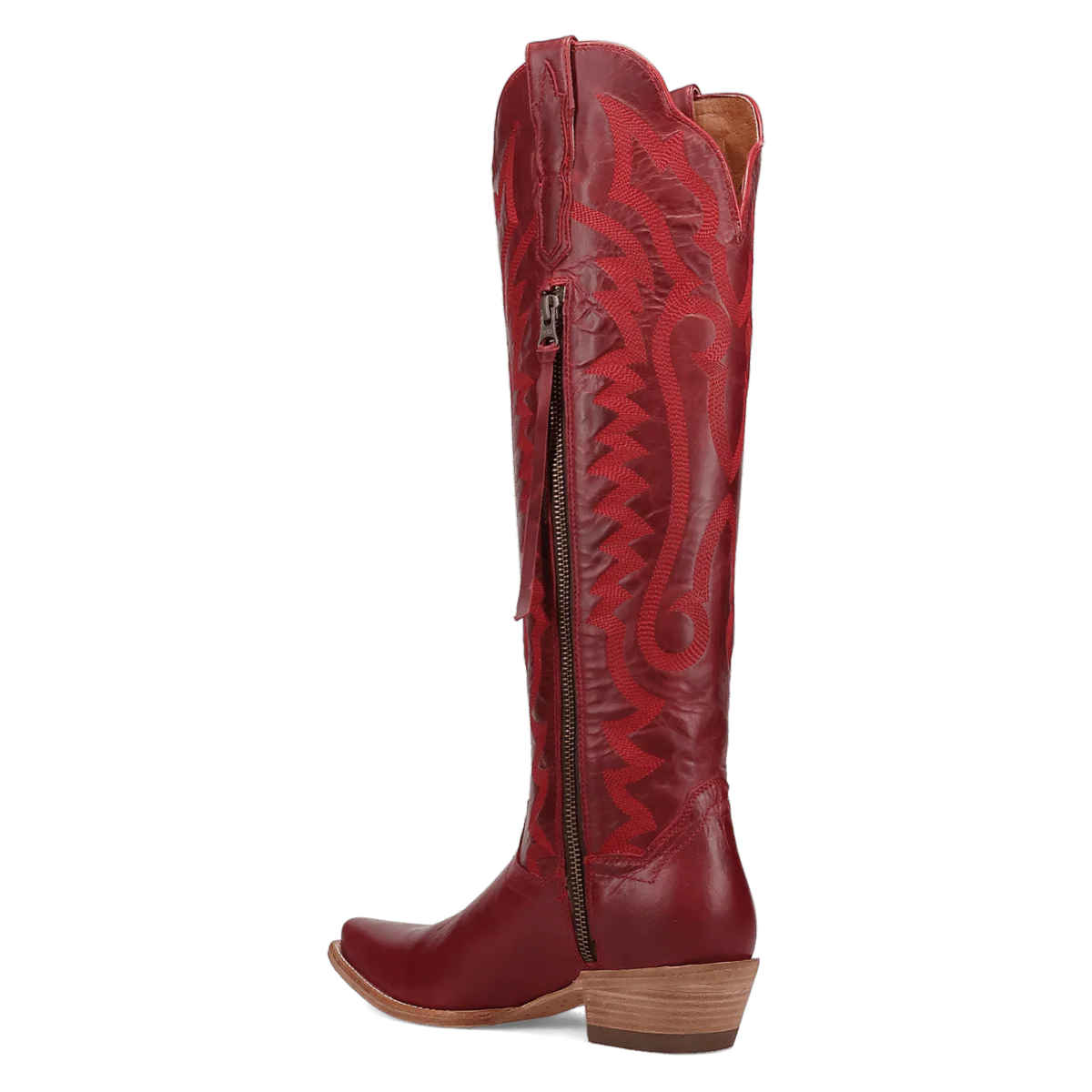 Heartland Red Knee High Leather Women's Cowboy Boot by Dan Post