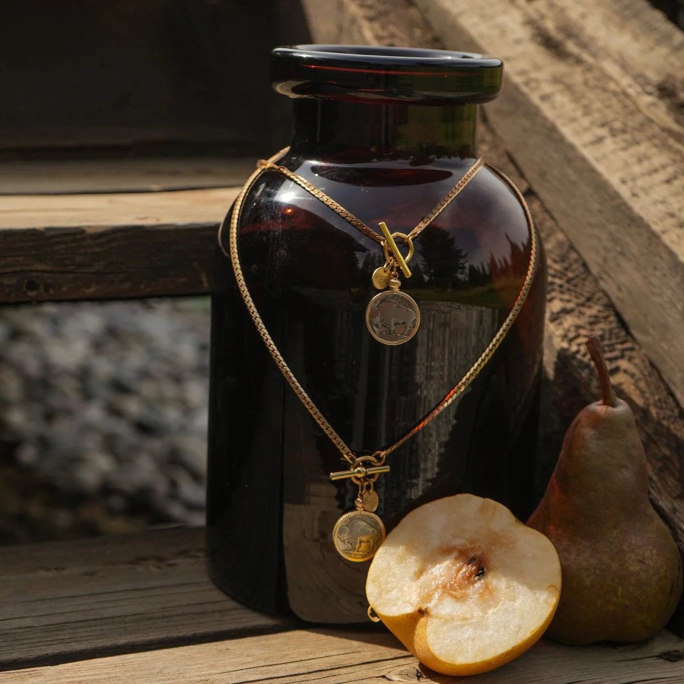 Authentic Buffalo Nickel Necklace in Brass