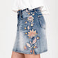 Embroidered denim skirt (DSC8859)