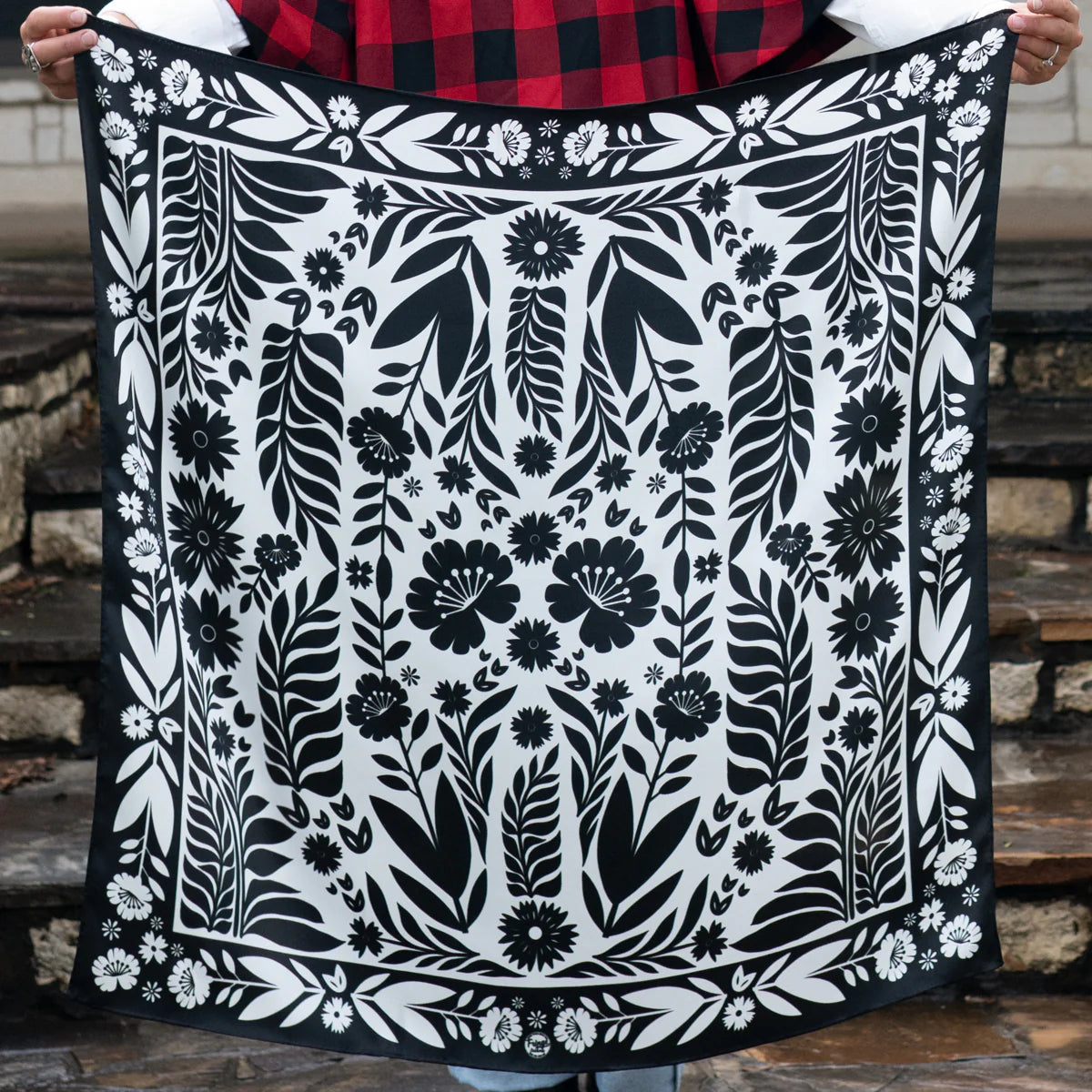 Señorita Black and White Wild Rag Scarf at Bourbon Cowgirl