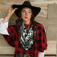 Señorita Black and White Wild Rag Scarf at Bourbon Cowgirl