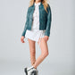 Jessie RF Leather Jacket, Teal