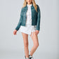 Jessie RF Leather Jacket, Teal