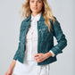 Jessie RF Leather Jacket, Teal