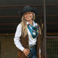 Cowgirl smiling, DSC_8019, wearing hat and scarf