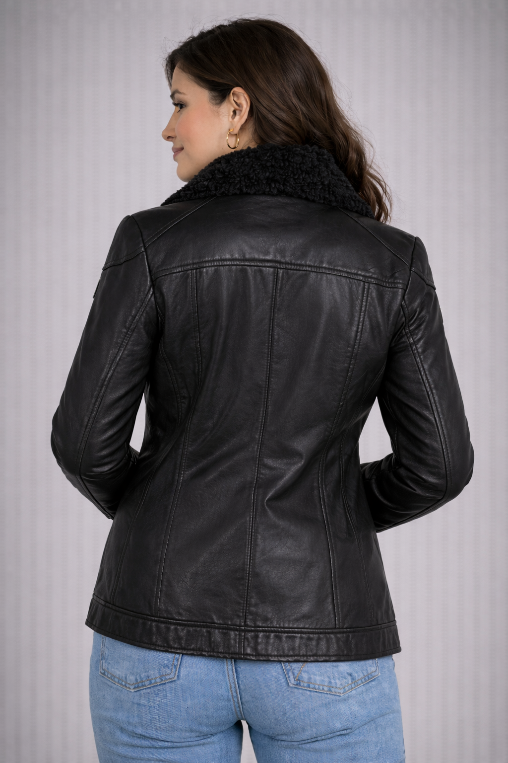 Deba CF Leather Jacket, Black