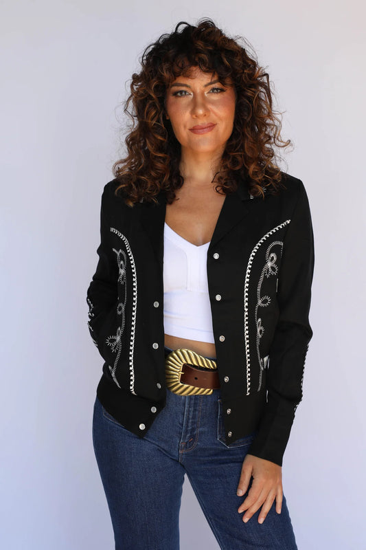 H Bar C Bolero Women's Jacket in Black and White