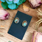 Sterling Silver Rising Phoenix Turquoise Stud Earrings – Handmade by Artist Jason Ogg