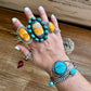Sterling silver bangle Bracelet with kingman turquoise
