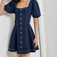 PUFF & PLAY DENIM MINI DRESS