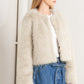LONDON FLARE CREAM FAUX FUR CROP JACKET