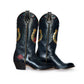 Black cowboy boots with floral & horseshoe details