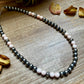 Pink Conch & Sterling Silver Necklace – 8 mm Pearls – 19 Inch + Extender