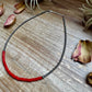 15-Inch Red Magnesite Heishi Necklace – Sterling Silver Pearls, Handmade