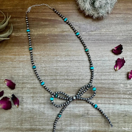 Turquoise Bow Navajo Pearl Necklace