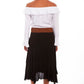HC439-BLK Black Off-Shoulder Top & Skirt Preview