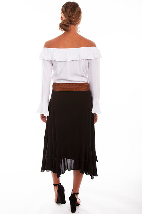 HC439-BLK Black Off-Shoulder Top & Skirt Preview