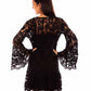 HC557-BLK Black Lace Dress - Back View