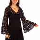 Women's Scully Lace Long Sleeve Mini Dress in Black