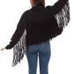 HC711-BLK Black Fringe Jacket - back view
