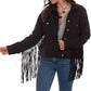 HC711-BLK Black Fringe Denim Jacket Preview