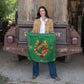 Woman holding green vintage western wild rag scarf