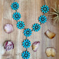 Sterling Silver Kingman Turquoise Flower Lariat Necklace – 25 Inch + 5½ Inch Drop – Native Made by A. Spencer – USA Made