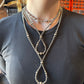 23 inch graduated Sterling Silver Pearls hoop necklace