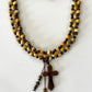 Woven Horn Beads with Agate Cross Necklace by Amy Kaplan