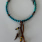 Turquoise & Horse Hair Tassel Memory Choker Necklace by Amy Kaplan