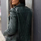 Kyra RF Leather Jacket, Dark Green