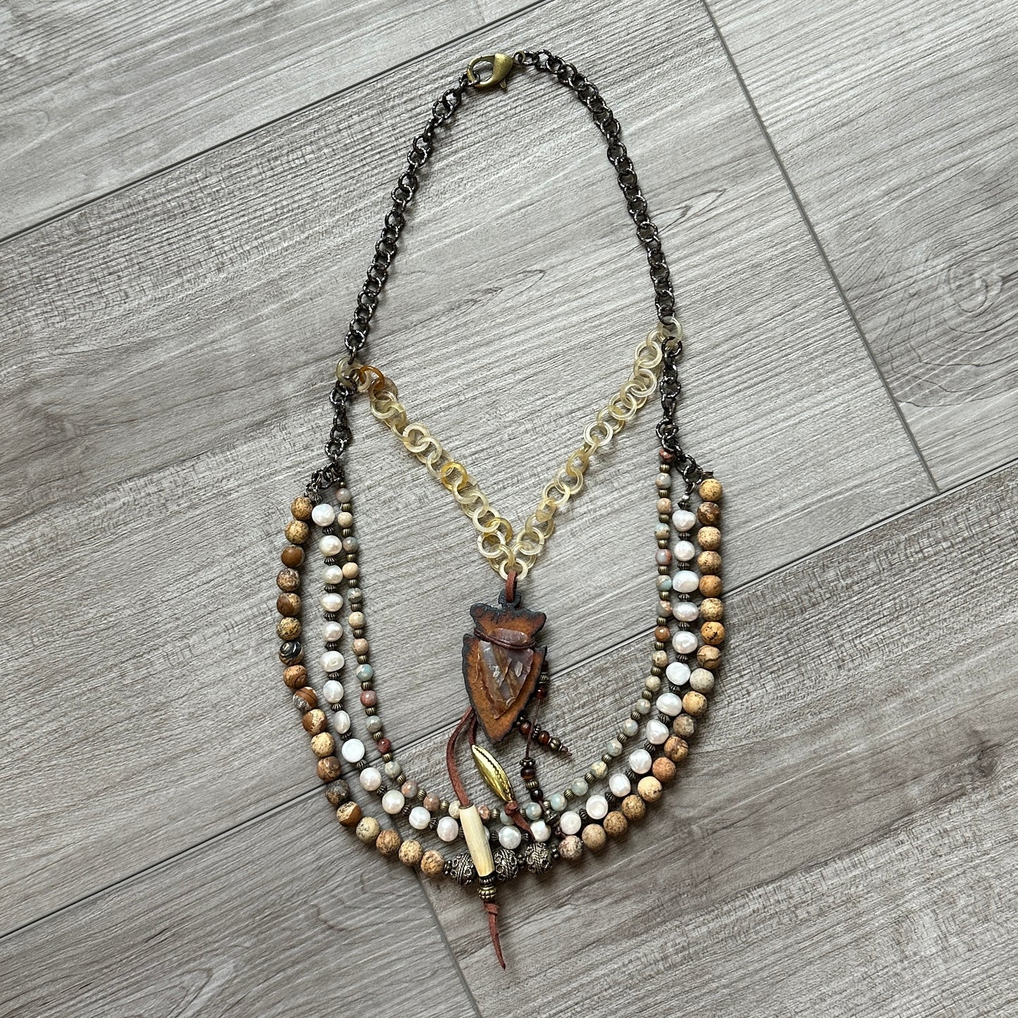 Arrowhead Necklace 4 Strand by Amy Kaplan