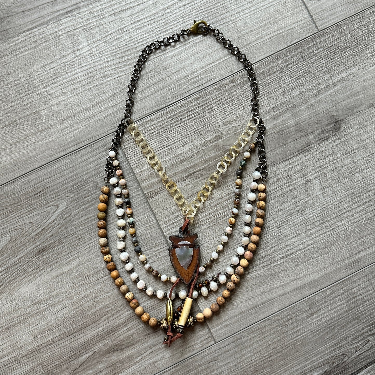 Arrowhead Necklace 4 Strand by Amy Kaplan