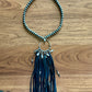 Deersuede Fringe on Afghani Pendant Necklace by Amy Kaplan