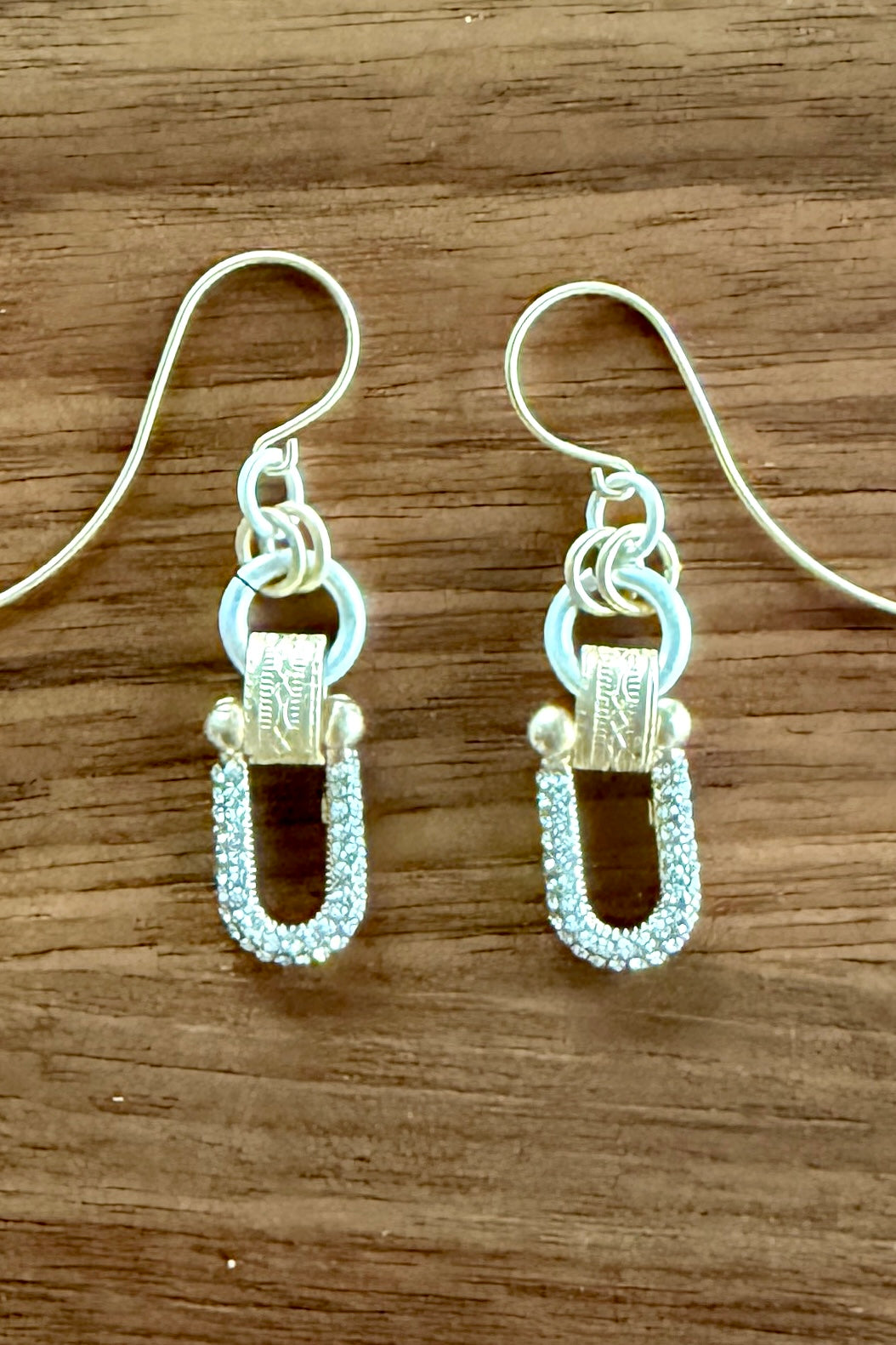 Cubic Zirconia Horse Bit  Earrings by Michele Busch