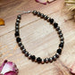 Black Onyx & Sterling Silver Pearl Choker – 14”