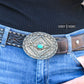 Western belt with turquoise stone