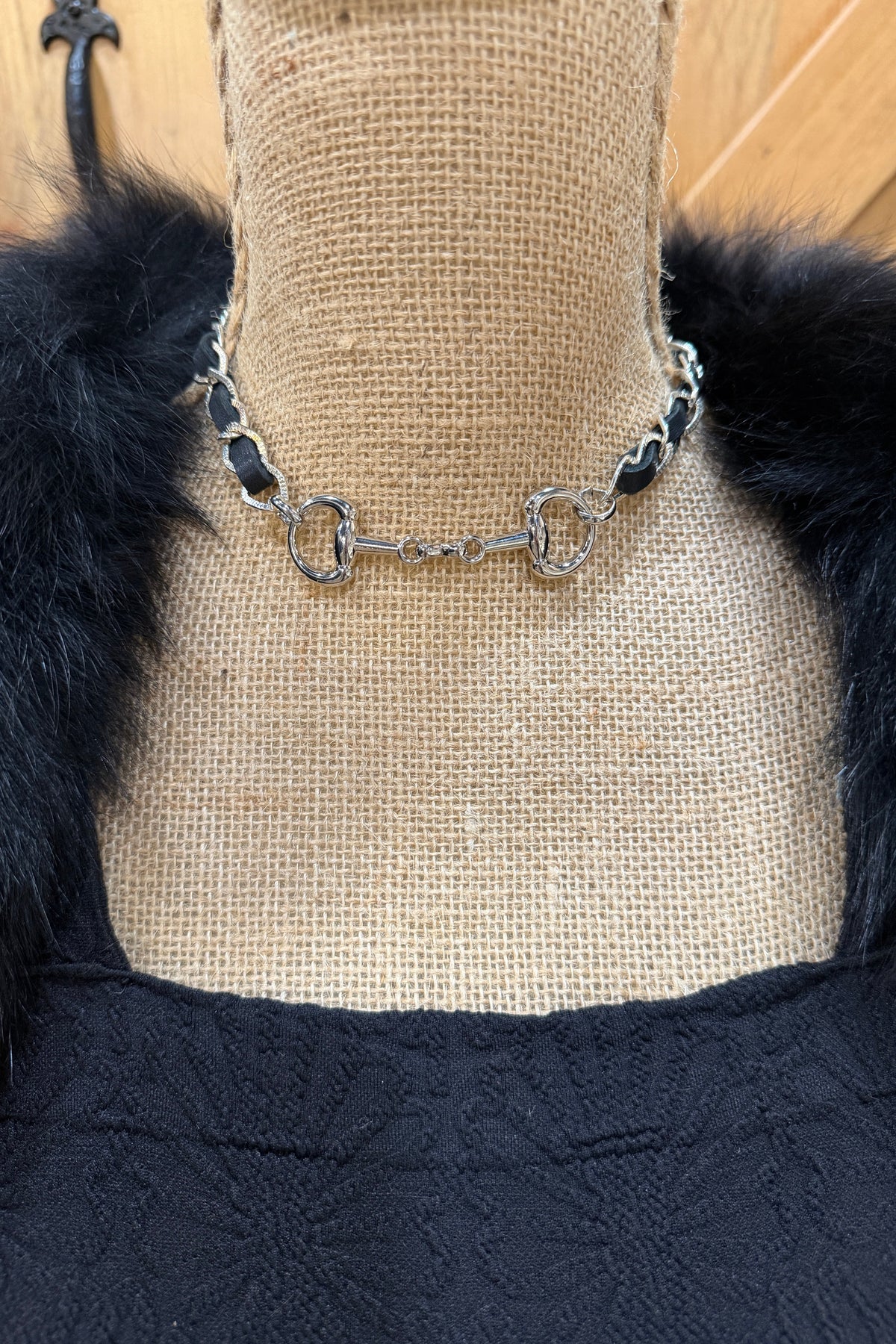 Silver and Leather Horse Bit Necklace by Amy Kaplan