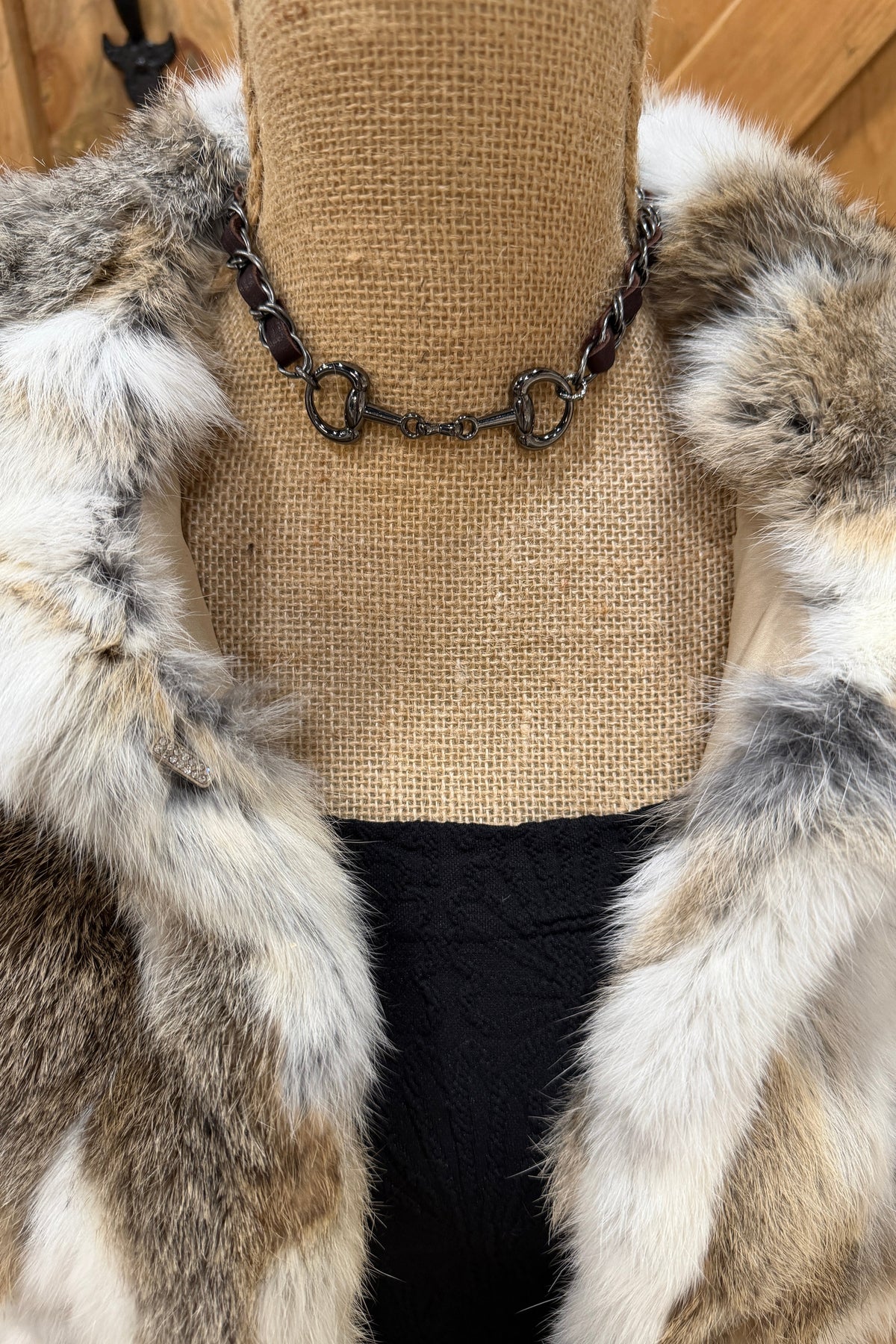 Gunmetal and Leather Horse Bit Necklace by Amy Kaplan