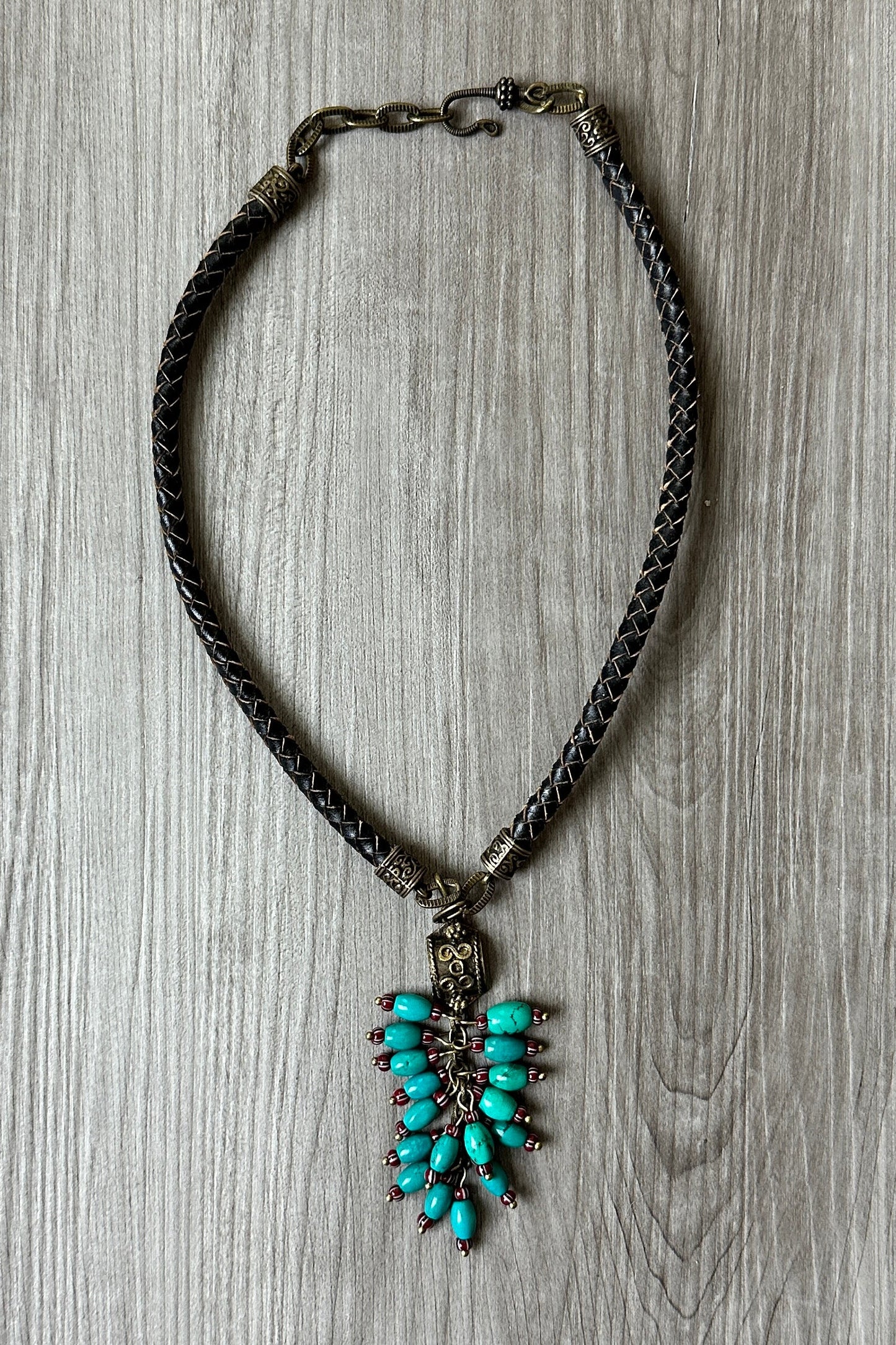 Turquoise Colored Grape Cluster Necklace by Amy Kaplan