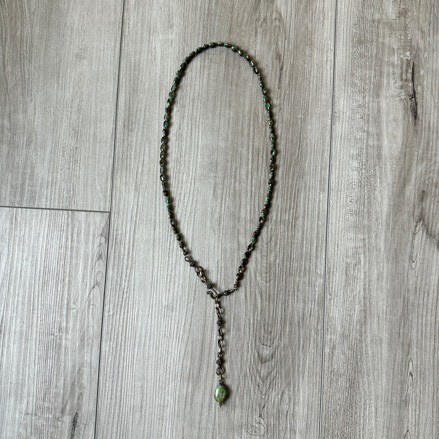 Green Turquoise Drop Necklace by Amy Kaplan