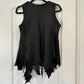 Deerskin Ragged Leather Vest by Pat Dahnke -Black
