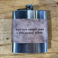 Stainless steel flask with leather band.