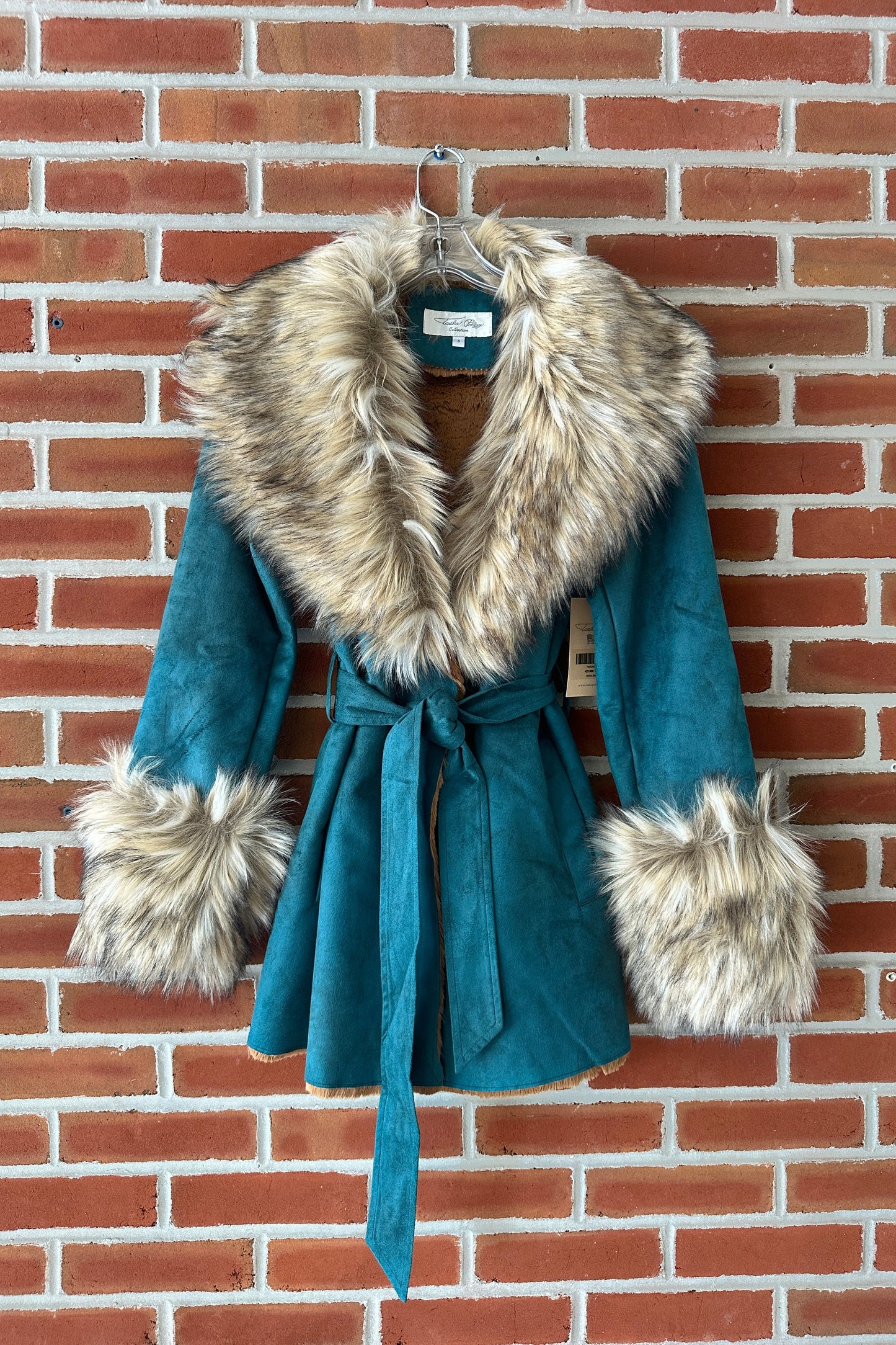 Arna Jacket Coat in Teal by Tasha Polizzi