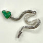 Silver & Turquoise Brim Biter by Hallett Peak - Snake