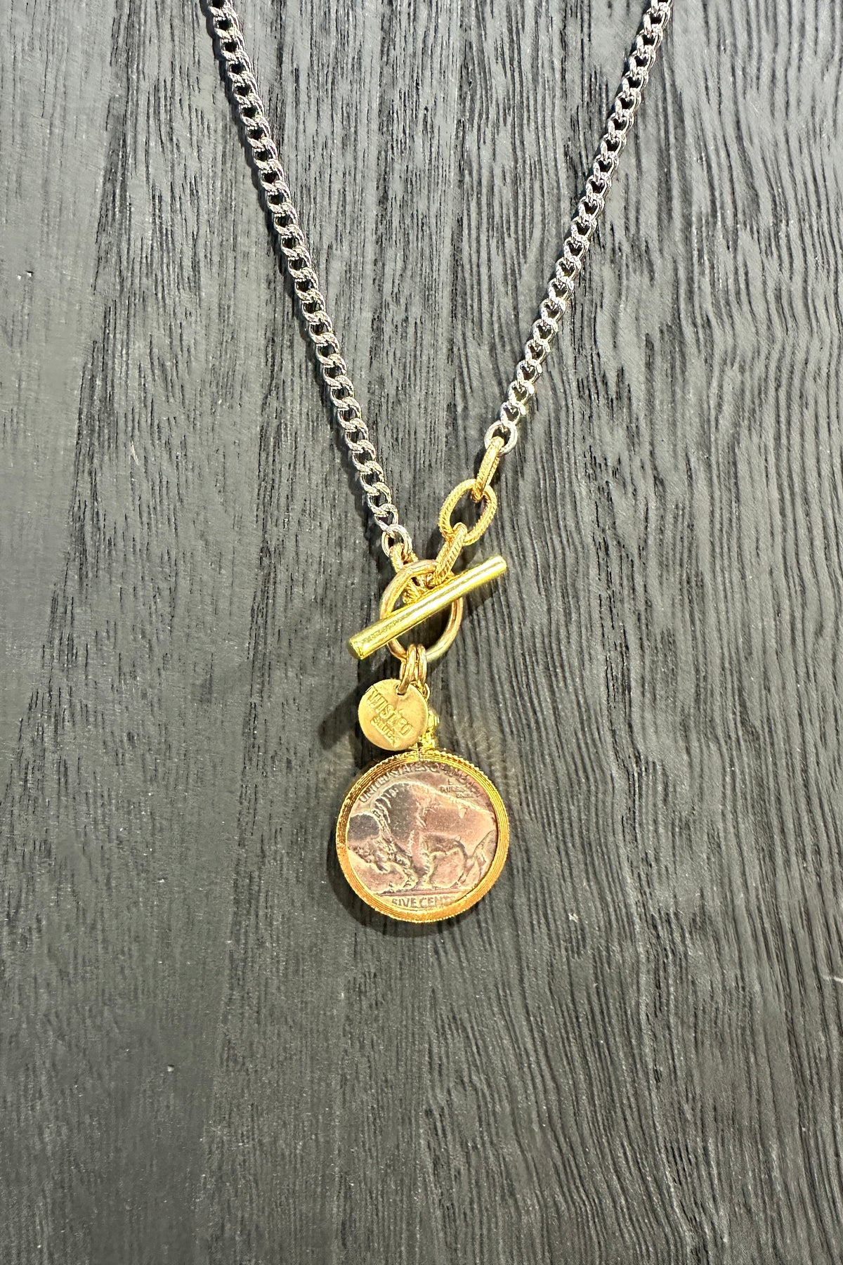 Authentic Buffalo Nickel Coin Necklace in Silver