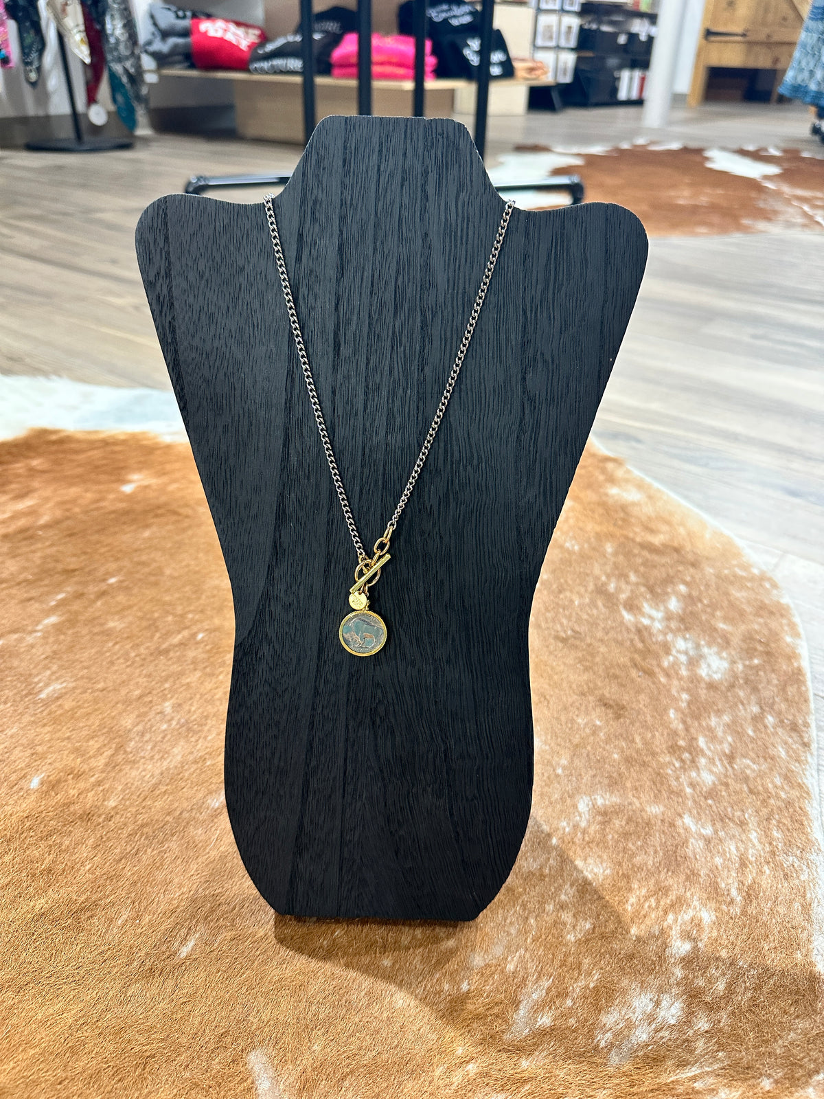 Authentic Buffalo Nickel Coin Necklace in Silver