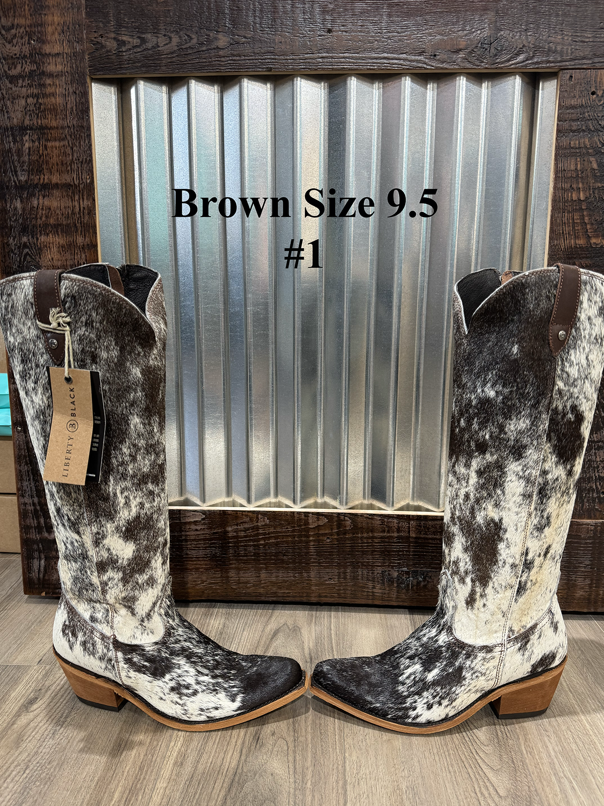 Kendra Brown Cowhide Tall  Boots | Pelo Granizo by Liberty Black